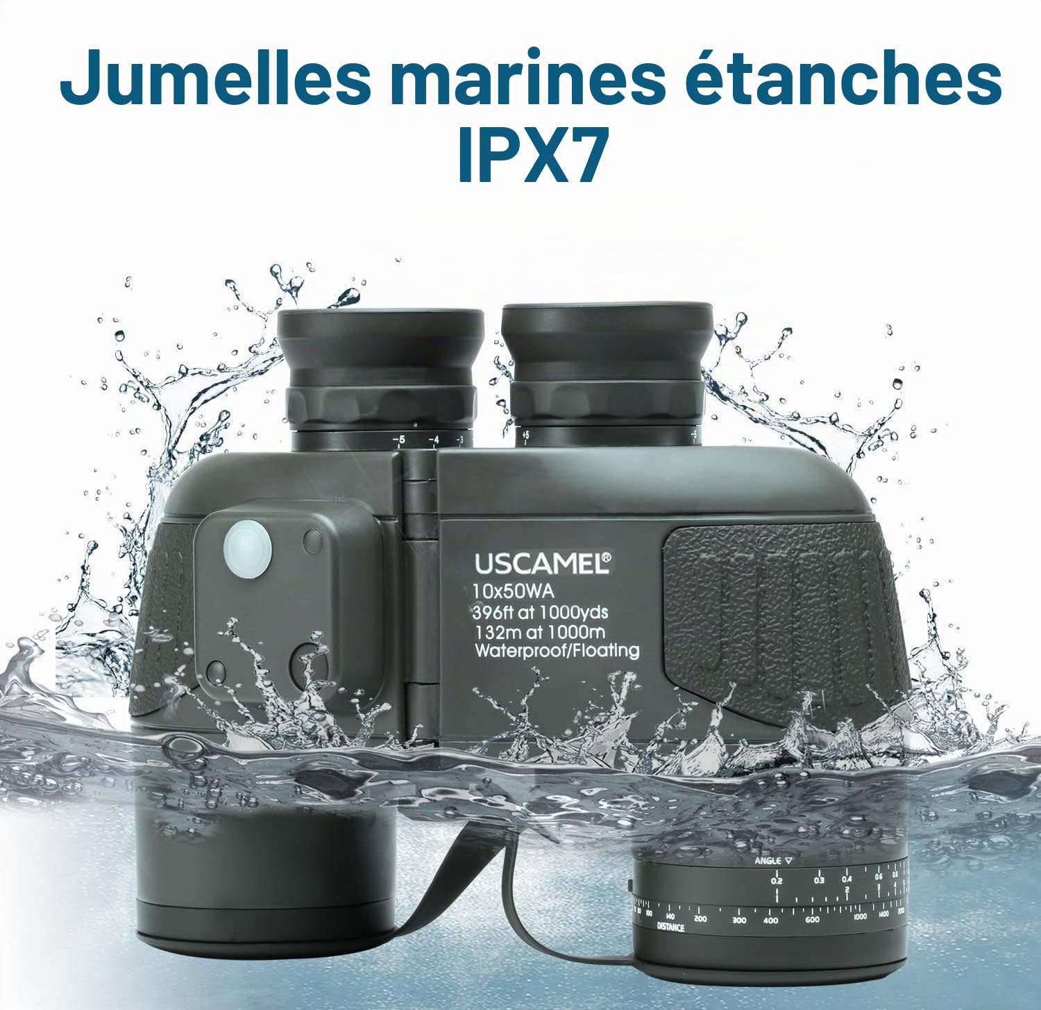 USCAMEL Jumelles 10X50 de Portée avec Boussole Binoculars, Haute Puissance, Haute Définition