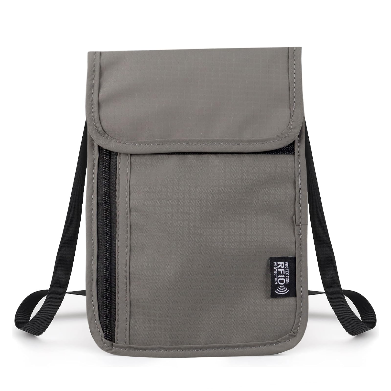 Pochette Tour De Cou Voyage Anti RFID - Sac Passeport Imperméable Avec Bandoulière Réglable - Noir