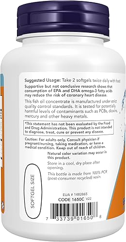 Miniatura 3 de NOW Foods Omega-3-100 cápsulas blandas (paquete de 2)