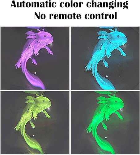 Miniatura 3 de Luces LED de noche de ajolote, luz de bola de cristal 3D, luz cambiante de 16 colores, soporte base de pantalla LED, lámpara de mesa divertida para