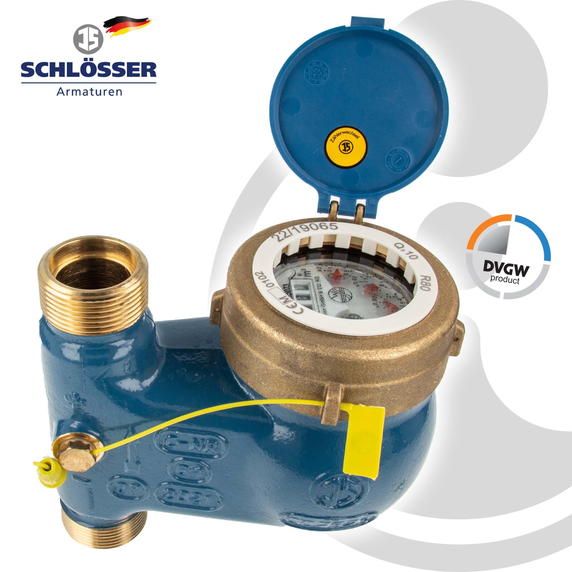 JS Steigrohr Hauswasserzähler MNRS 1 Zoll DN 25 Q3=10, R80, Baulänge 150 mm
