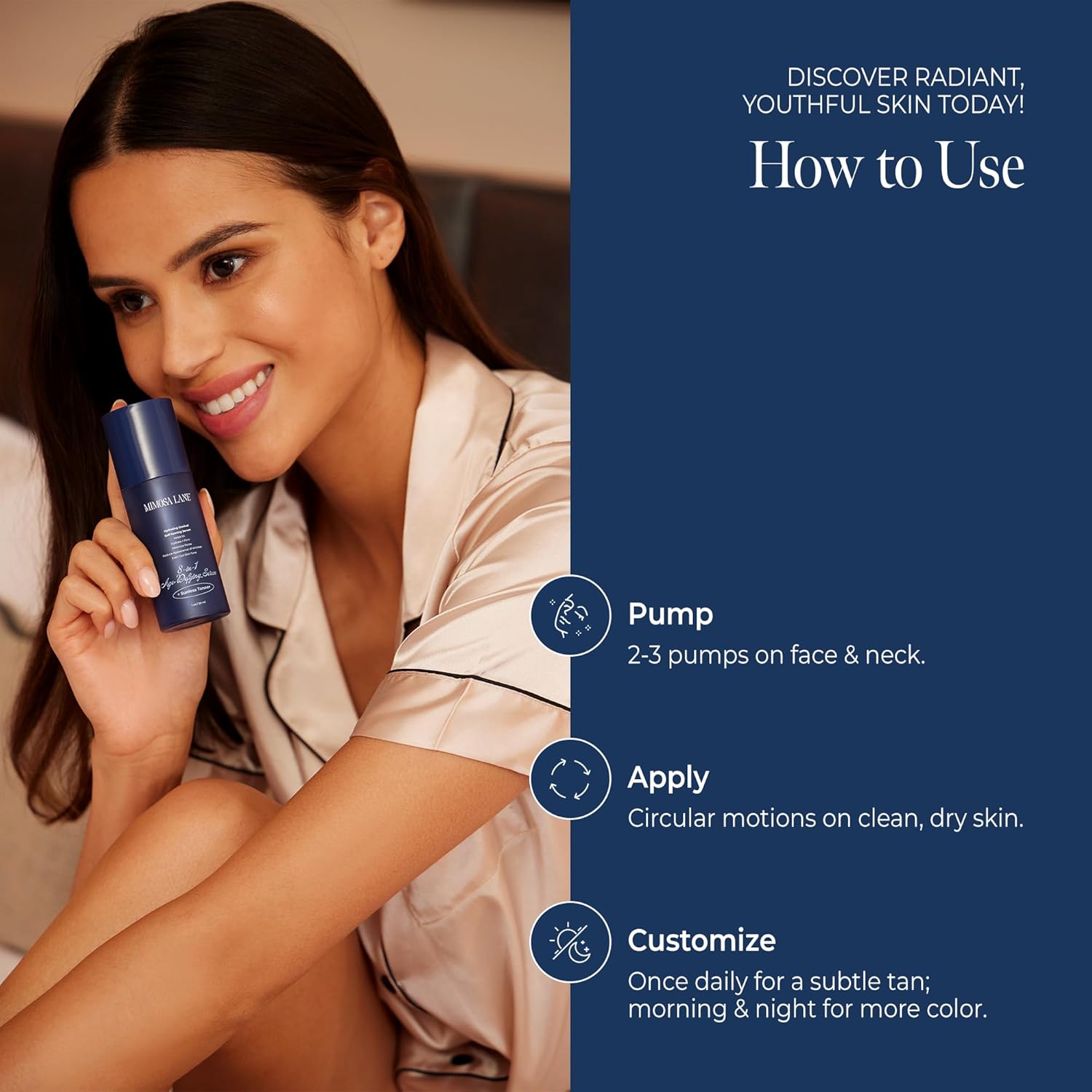 Self Tanner, 8-in-1 Age Defying Face Serum, Hydrating Gradual Tan, Sunless Tanner with Anti-Aging Hyaluronic Acid and Vitamin B, C, E, Fragrance-Free, Vegan, Dark, 1 oz - Image 7