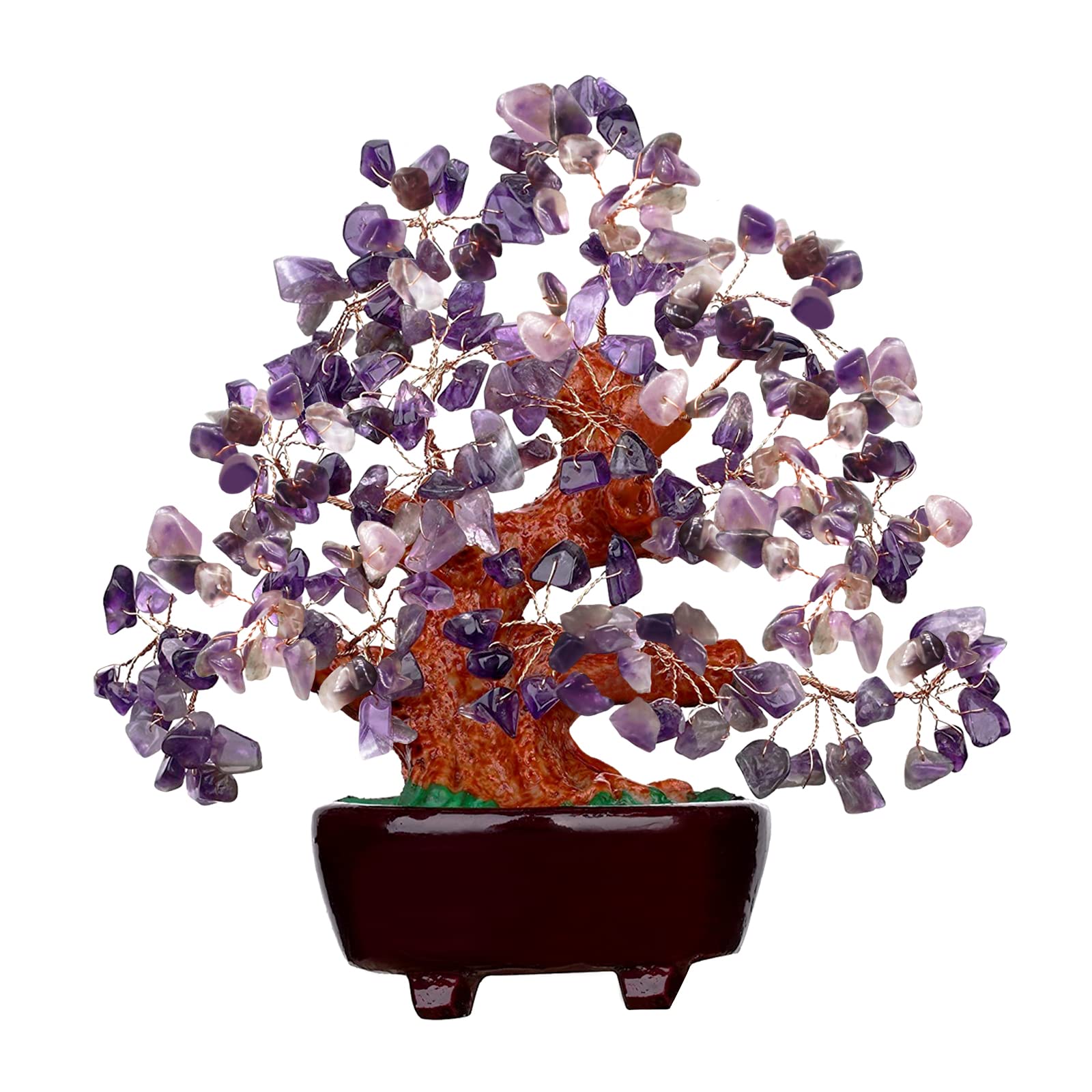 Quartz Purple Crystal Money Tree Bonsai Feng Shui Treasure (Auspicious) Crystal Tree Bonsai Decoration