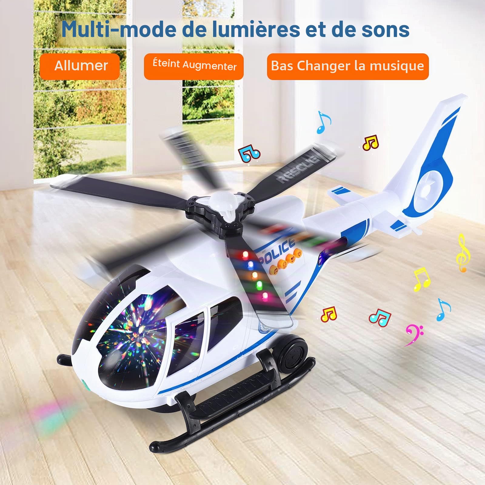 SHANNA Jeu pour VéHicule AéRien,Télécommande Infrarouge de Jouet hélicoptère, Avion Car Toy avec Ensemble Jouets éDucatifs pour VéHicules, avec Les lumières LED et la musiquepour Enfant (Blanche)