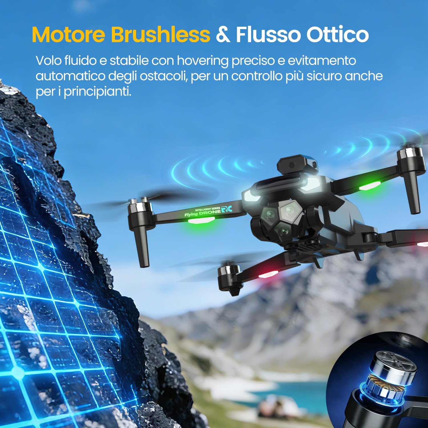 M66 Drone Con Telecomando HD Pieghevole Da 4,3″, Fotocamera 1080P, Evitamento Ostacoli, Flusso Ottico, Motore Brushless, Fino A 40 Min Di Volo, Facile Da Pilotare Per Principianti