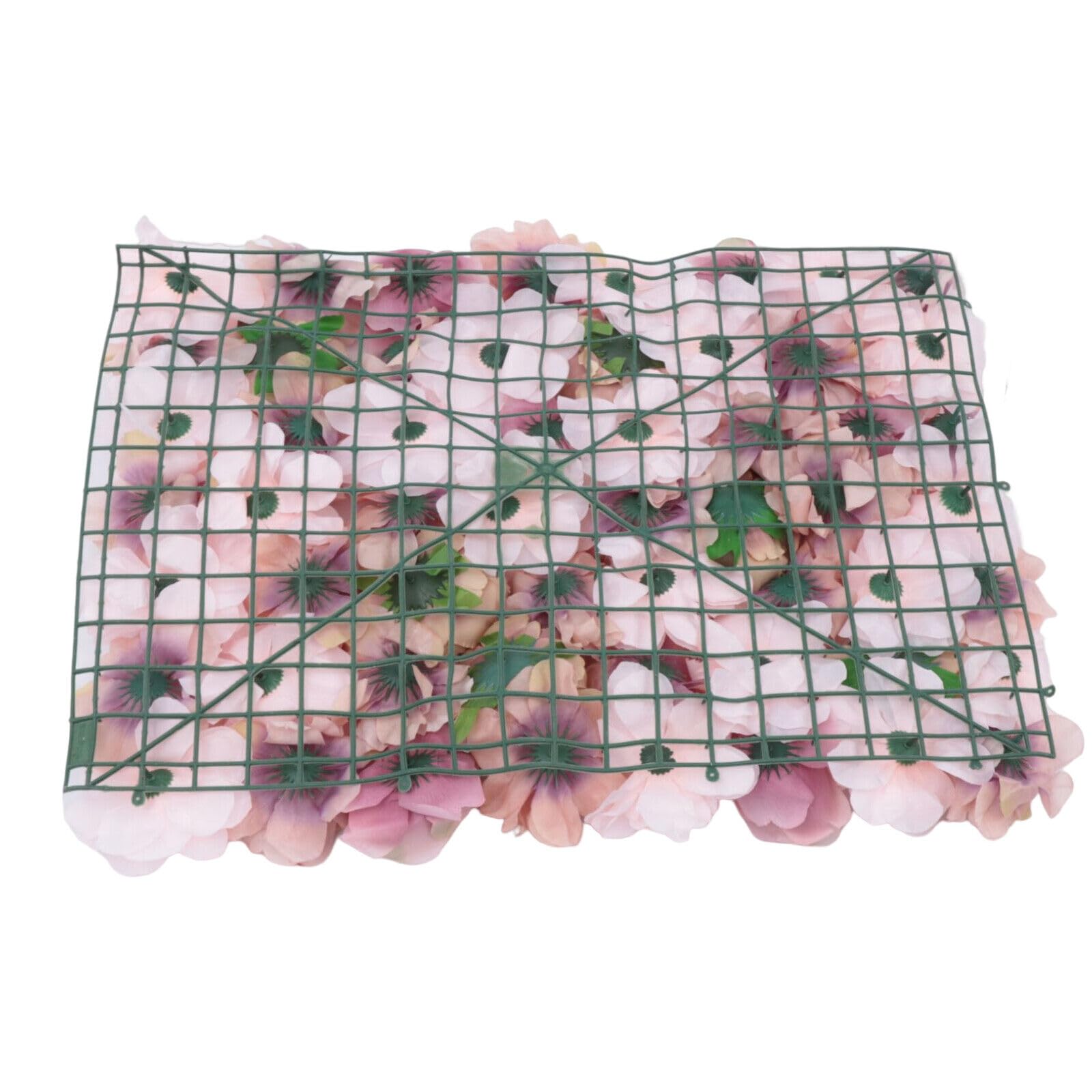 6 Stück Künstliche Blumenwand Rosenwand Panel DIY Hochzeit Hintergrund Künstliche Seidenstoff Herbstrosa Dekor Blumenwandpaneele für Hochzeit Party Tisch, 60x40 cm