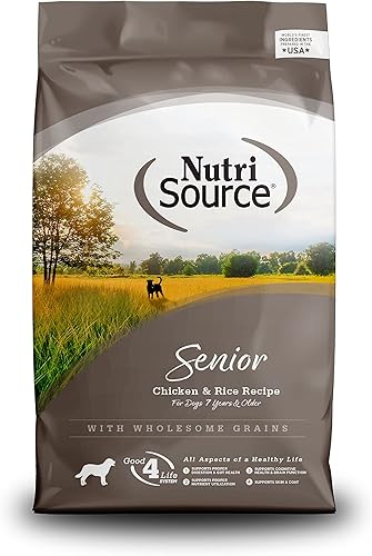 NutriSource Alimento para perros mayores, hecho con pollo y arroz, con granos saludables, 30 libras, comida seca para perros disponible en Yaxa Colombia