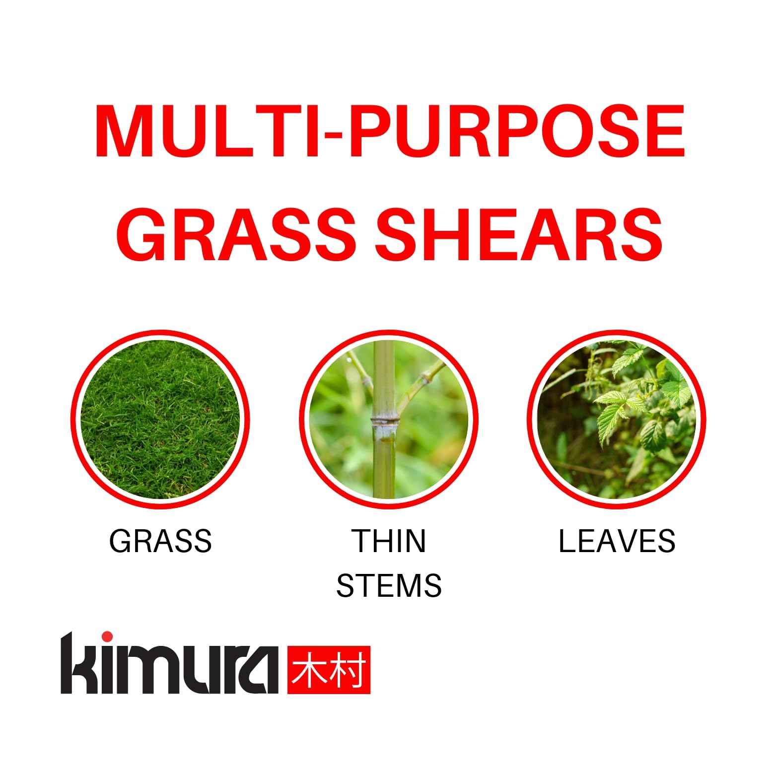 Kimura® Pro - Forbici da prato di alta qualità con testa rotante a 360°, lame in acciaio giapponese SK5, manici leggeri ed ergonomici rivestiti in TPR, cesoie da giardino ideali per bordatura e