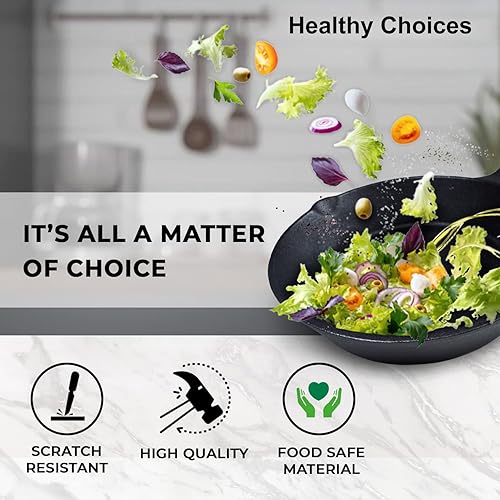 Miniatura 5 de Healthy Choices Sartén de hierro fundido presazonado de 8 pulgadas sartén pequeña de hierro fundido horno estufa e inducción parrilla interior y