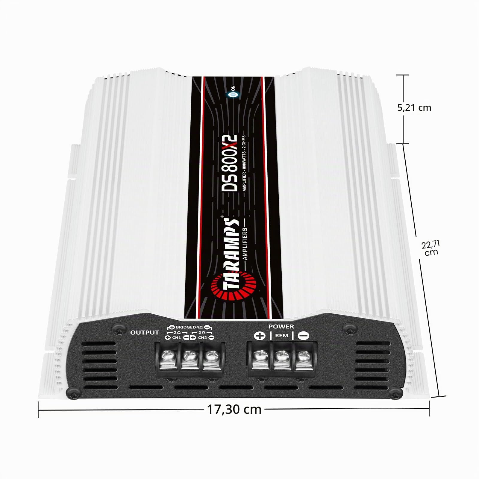 Taramps DS 800x2 2 Ohms 800 Watts Rms 2 Channels of 400 Watts 2 Ohms, Bridgedable with 800 Watts at 4 ohms, Car Audio Amplifier Digital, Full Range Crossover High/Low Pass Fixed, System Class D