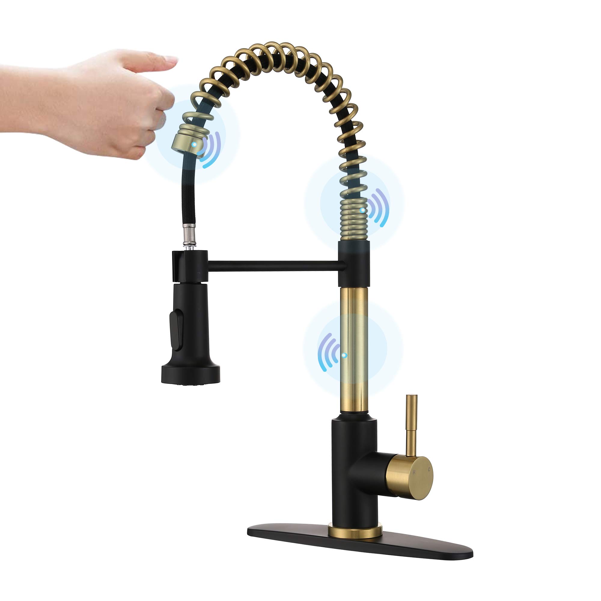 Buy Touchless Kitchen Spring Faucet with Pull Down Sprayer, ARRISEA