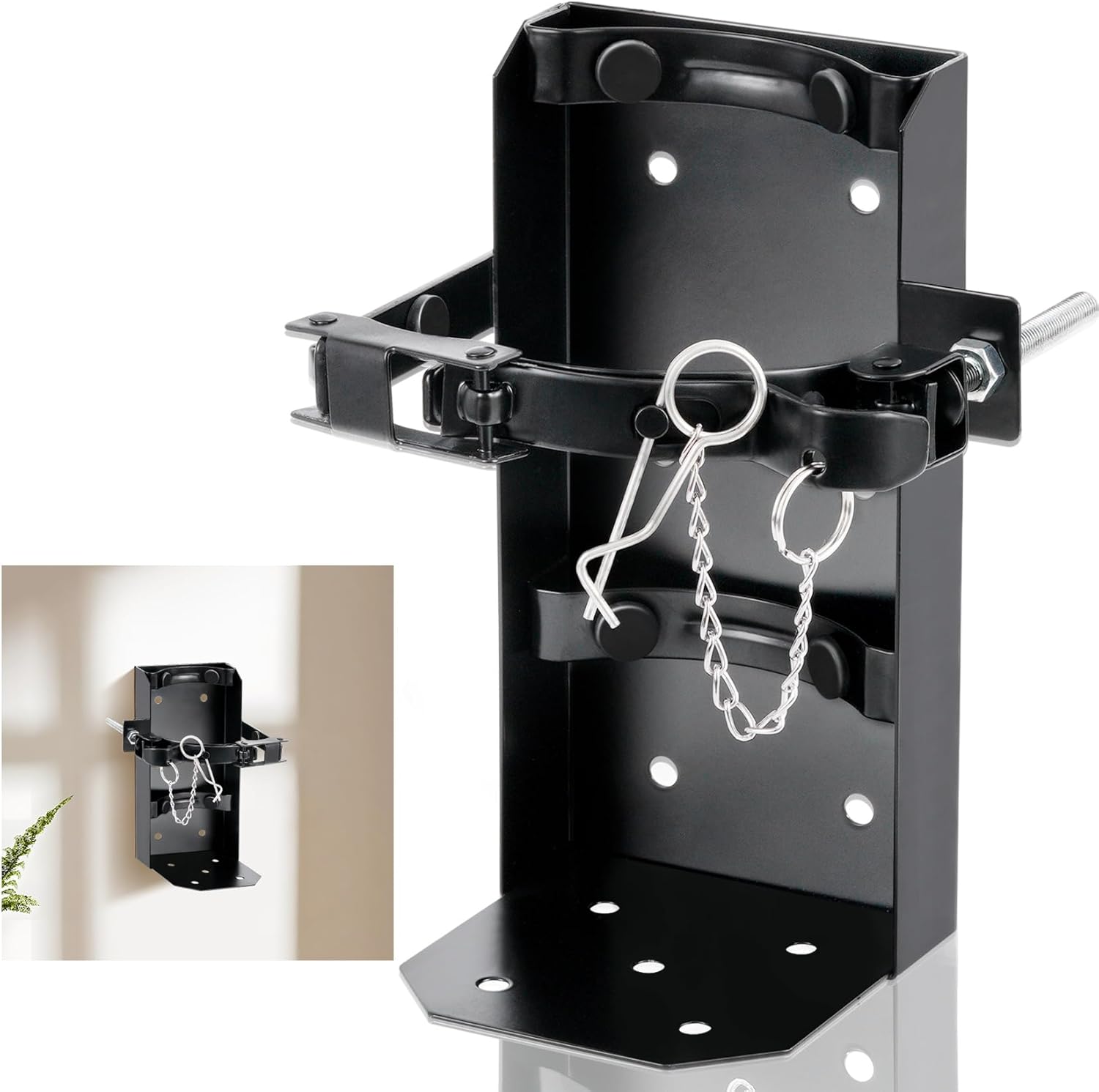 New 10 LB Fire Extinguisher Mount, Heavy Duty Fire Extinguisher Bracket St12 Steel, Fits 10lb Dry/5lb CO2 Extinguisher, for Truck Garage Boat, Replaces Amerex 809, 3-Yr Service 1 Pack 10 lb Black