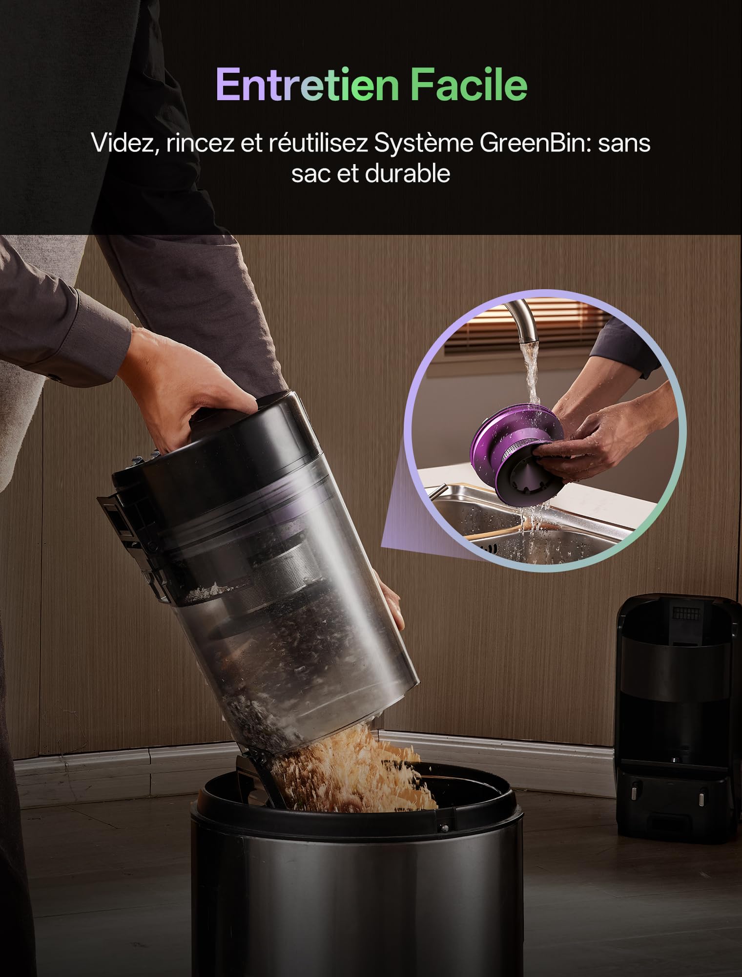 Vexilar W15 Robot aspirateur Laveur 10,000Pa avec Station sans Sac Vidage Automatique, Navigation LiDAR & Cartographie,180Min, Connecté par Remote/APP/Alexa,Idéal pour Tapis Poils d'animaux