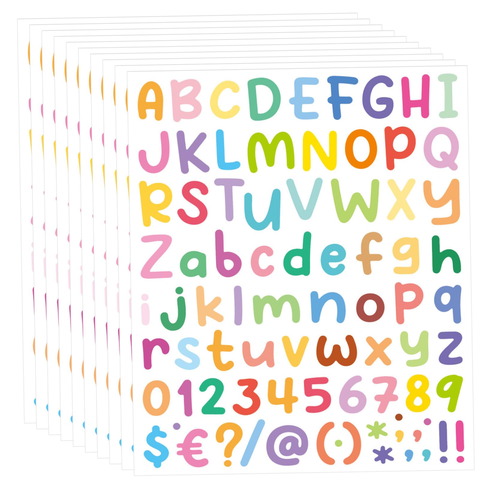10Pcs Letter and Number Sticker, Colorful Vinyl Number Alphabet Stickers Set Self-Adhesive Small Waterproof Decals for Water Bottles Mailbox Scrapbooking