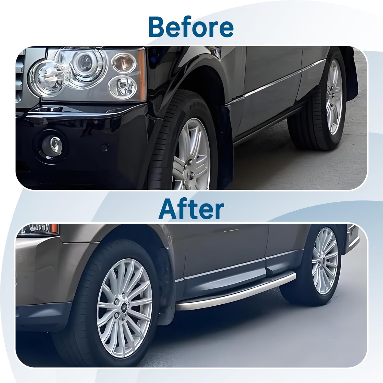 Running Boards Side Step Nerf Bars Fit for Land Rover Range Rover Sport 2006 2007 2008 2009 2010 2011 2012 2013 ABS Plastic and Aluminum Alloy Black and Silver