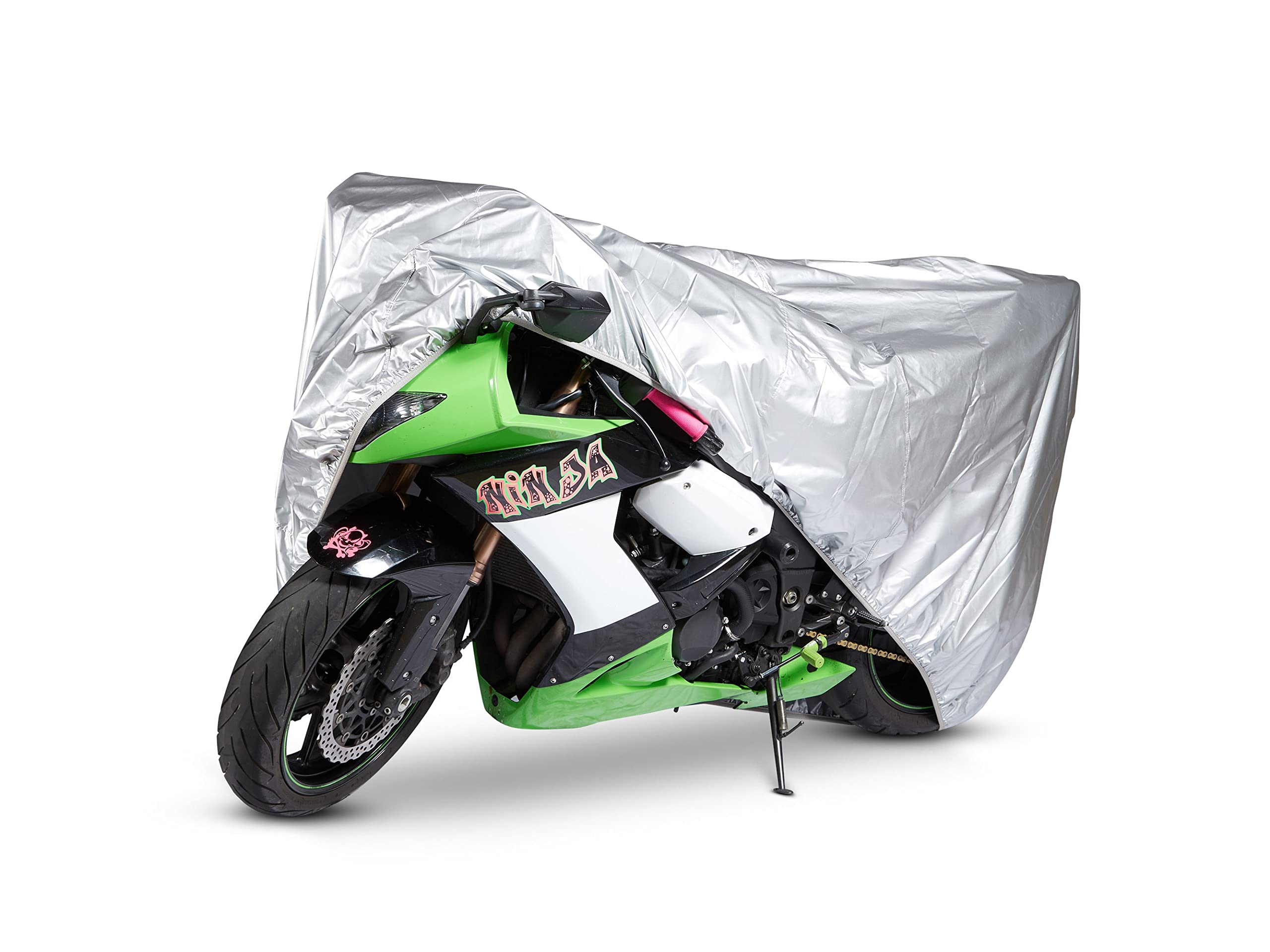 Covermates Motorcycle Cover - Light Weight Polyester, Reflective Surface, Elastic Hem, Power Sports Covers, Silver