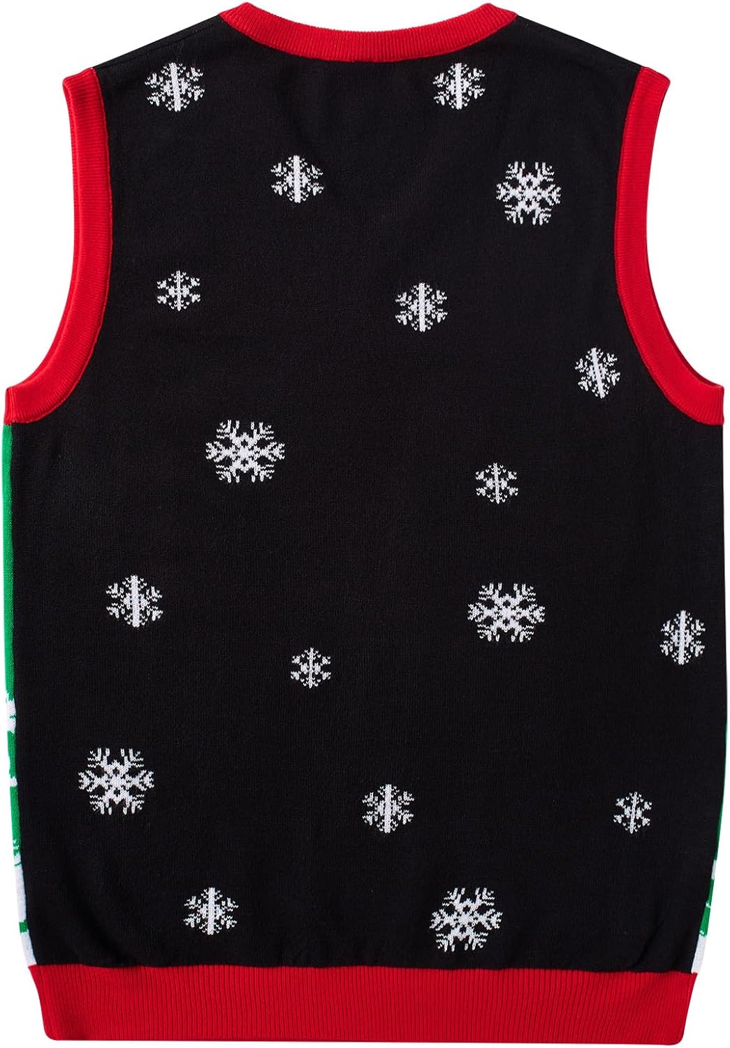 RAISEVERN Ugly Christmas Sweater Vest Mens Funny Knitted V-Neck Jumper Holiday - Image 3