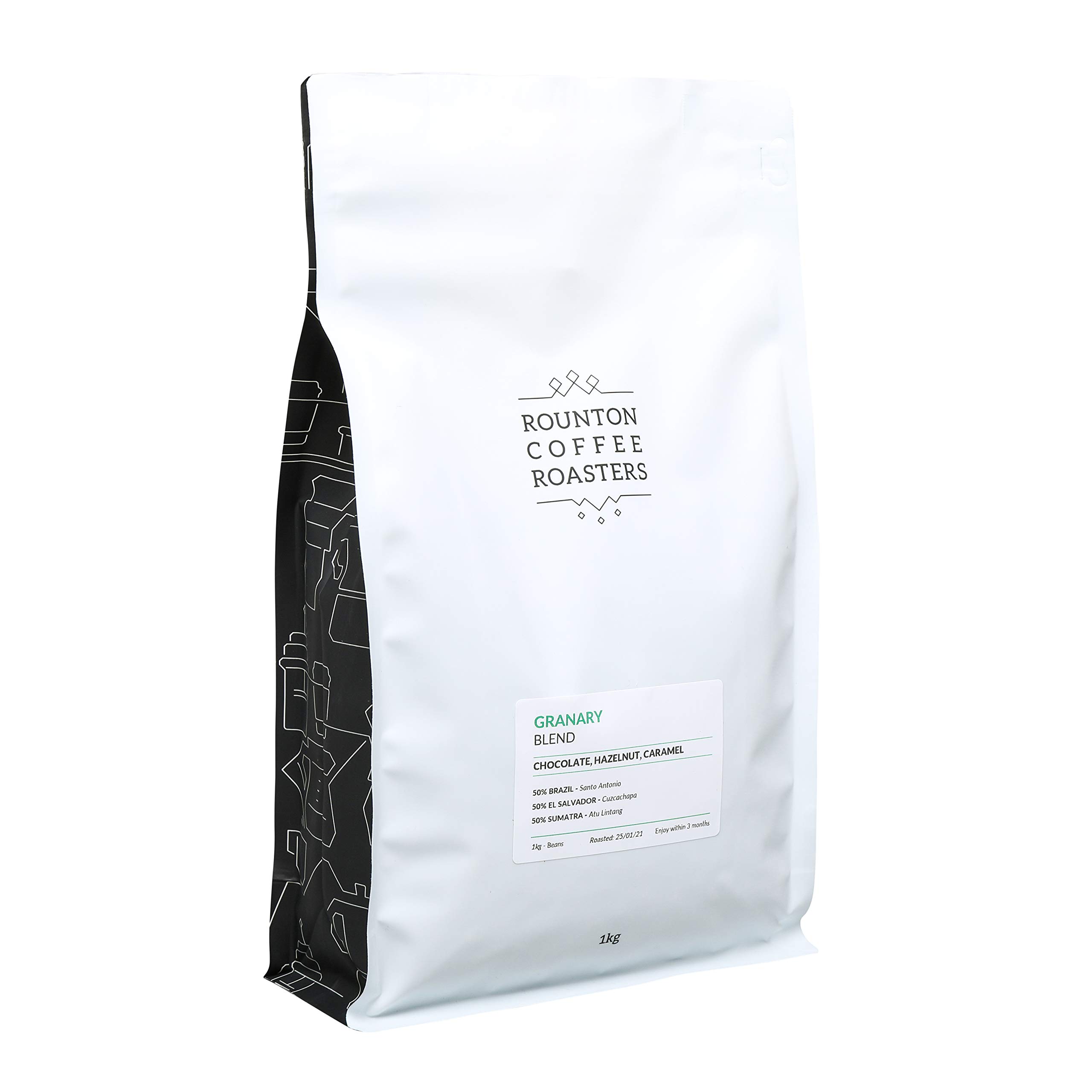 1kg Coffee Beans Granary Blend Rounton Coffee Roasters Roasted in