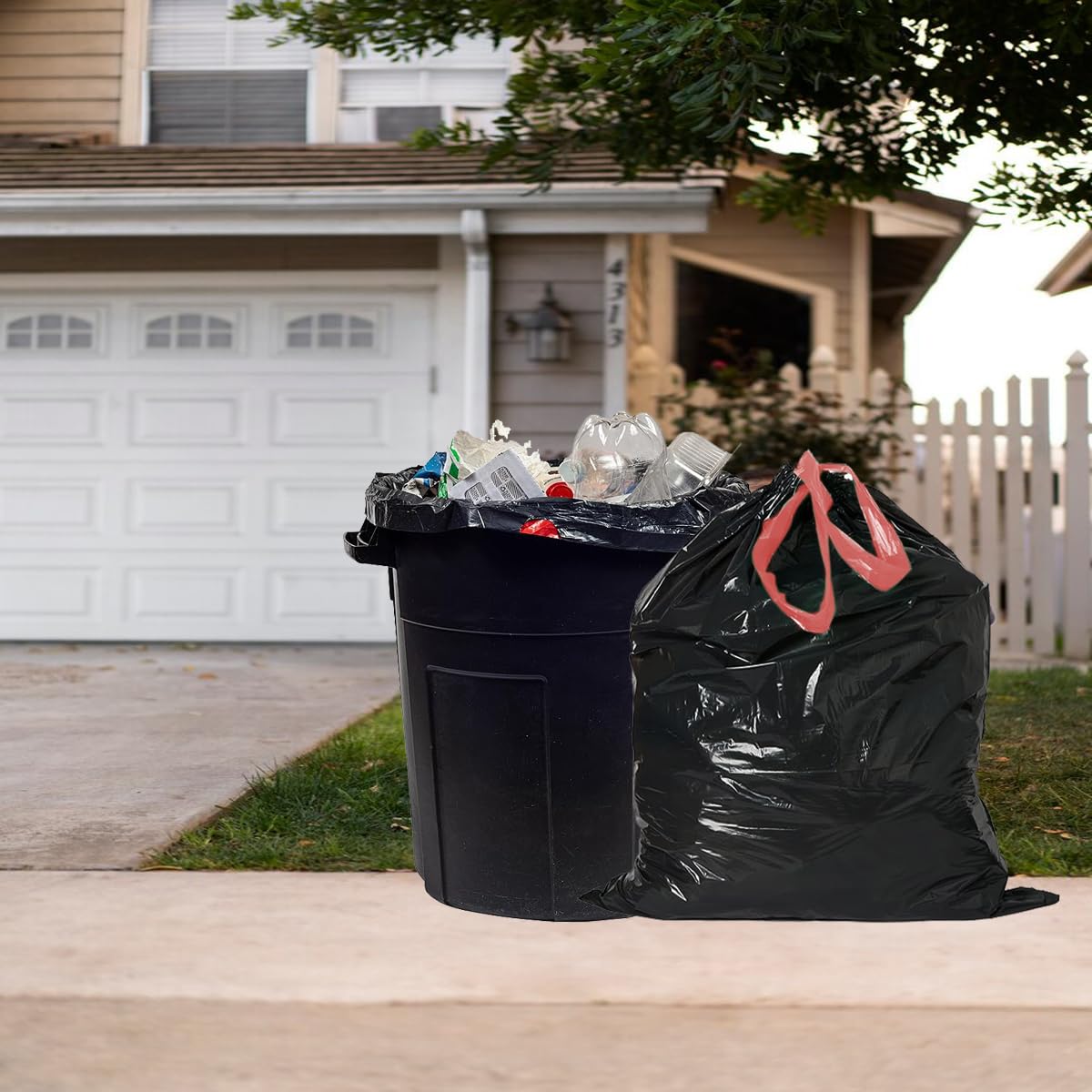 BEIDOU-PAC Bolsas de basura de 30 galones con cordón, 75 unidades a granel, negras y sin perfume, bolsas de basura multiusos para negocios, hogar, cocina, comercial e industrial