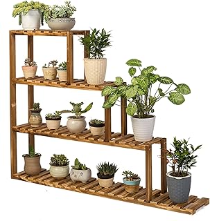 Wooden Ladder Planter, Plant Flower Display Stand | Plant Shelf Indoor O...