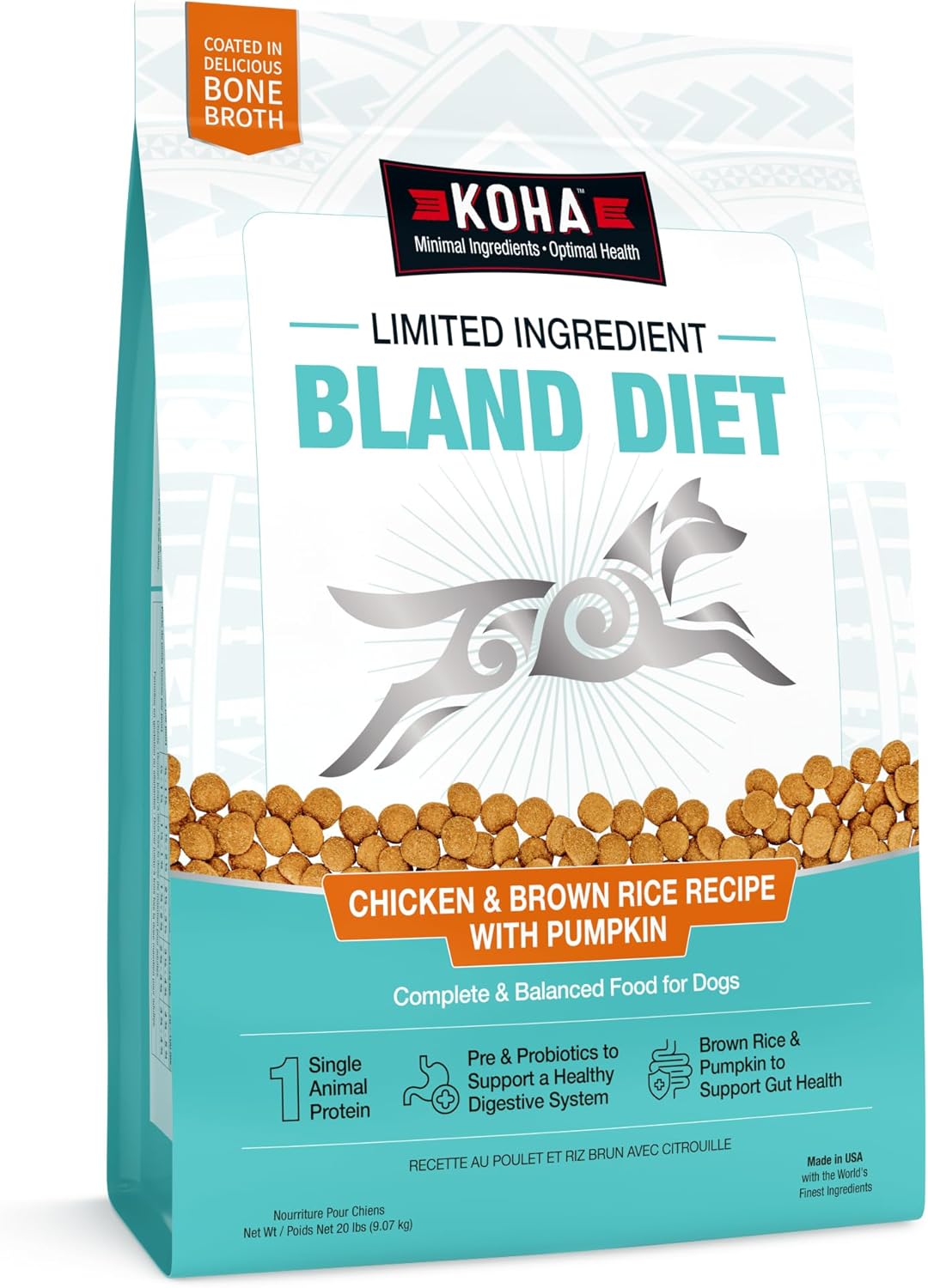 Limited Ingredient Dry Bland Diet Chicken & Brown Rice Recipe with Pumpkin for Dogs