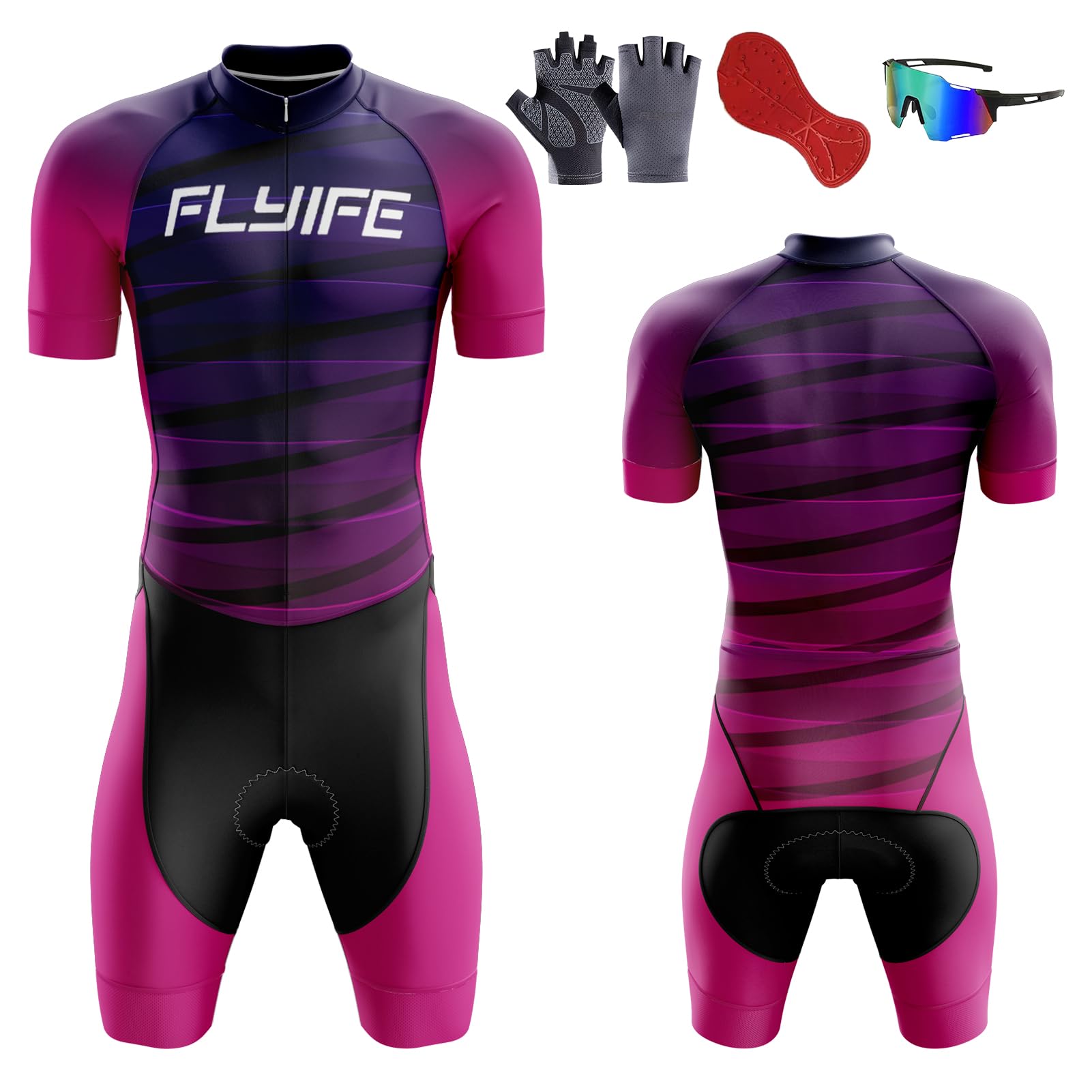 Traje de ciclismo para hombre,Traje Triatlón tri Traje de Bicicleta HombreTraje de Triatlón MTB Mono,acolchado de gel, Racing Tri Suit,Ciclismo, carrera, natación.