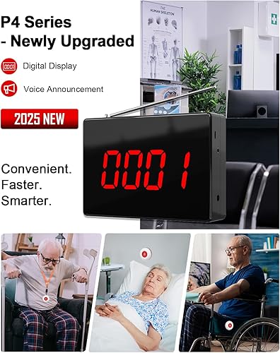 Miniatura 3 de CallToU Sistema de llamadas inalámbricas, botón de llamada para cuidador, campana de llamada de paciente con 10 botones de llamada de alerta de