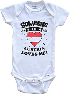 Someone in Austria Loves Me Austrian Heart One Piece Baby Bodysuit