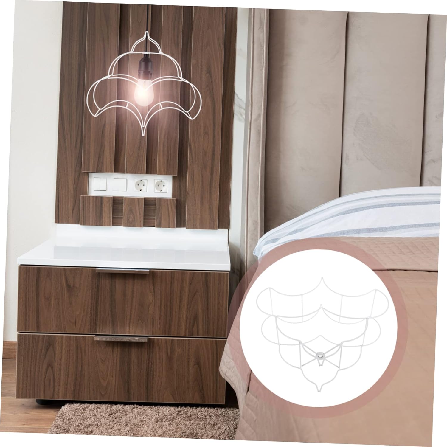 OUNONA Table Lamp Shade Frame Metal Diy Lampshade Kit Square Lampshades for Home
