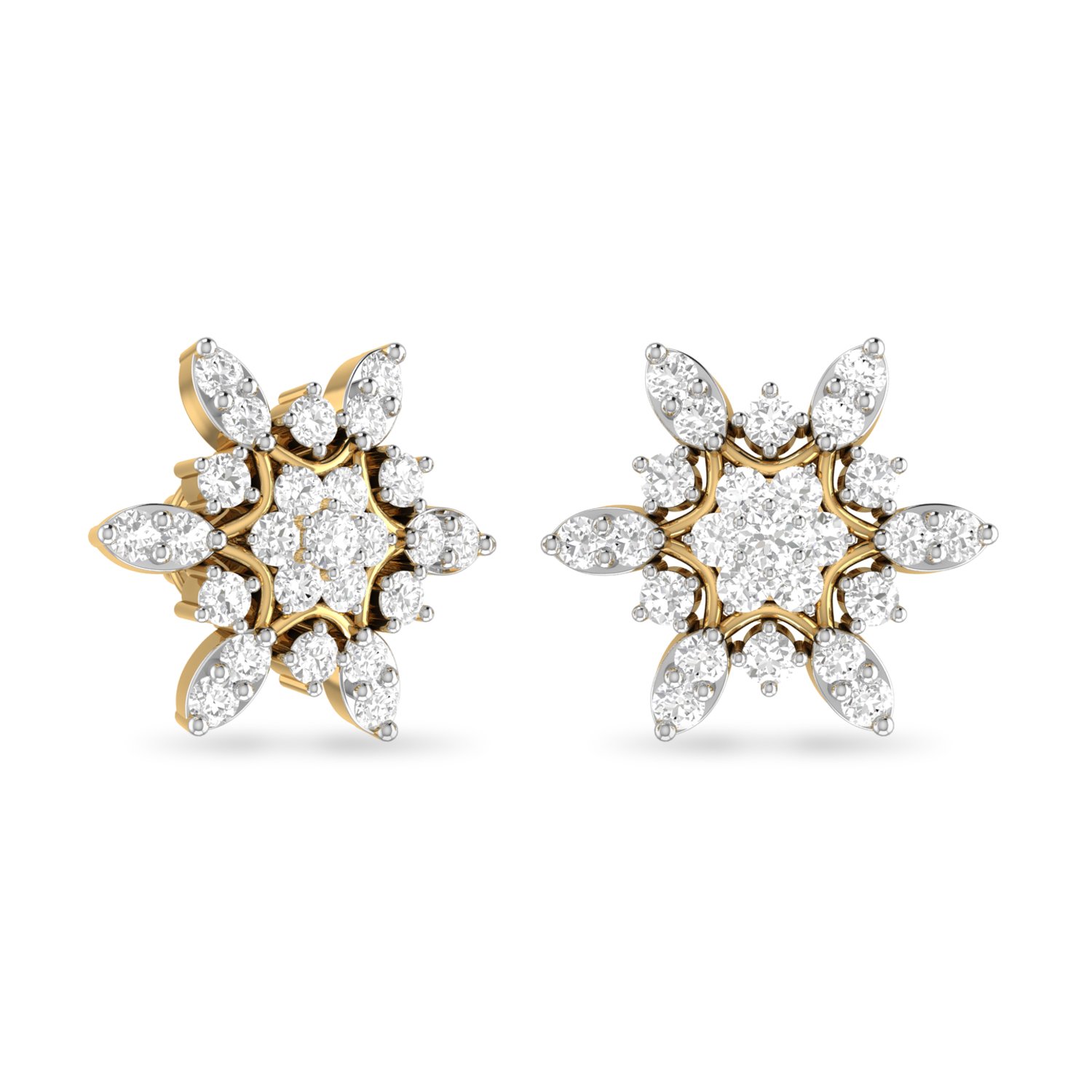 Aucent by PC Jeweller The Wandera 18KT Yellow Gold and Diamond Earrings-image-32