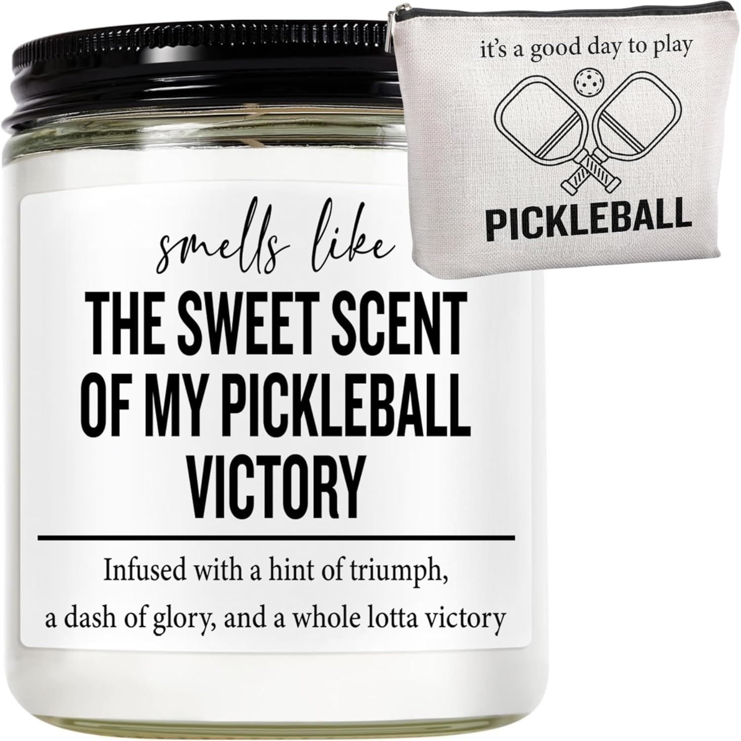 Divertido juego de regalo de pickleball  Vela perfumada y bolsa de cosméticos  Regalos de pickleball para mujeres, hombres, jugadores, entrenadores