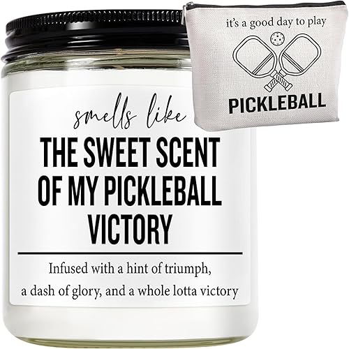 Divertido juego de regalo de pickleball  Vela perfumada y bolsa de cosméticos  Regalos de pickleball para mujeres, hombres, jugadores, entrenadores
