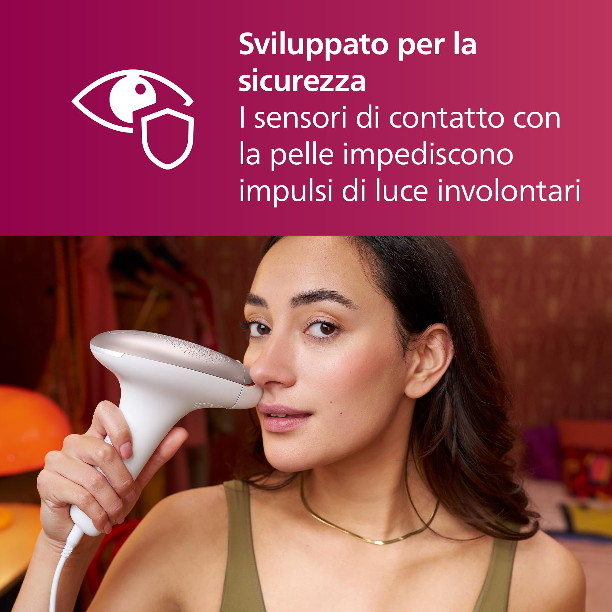 Philips Lumea 7000 Series,dispositivo di epilazione IPL, alternativa ai dispositivi di epilazione laser, 3 accessori per viso, corpo e zona bikini, modello SC1999/00
