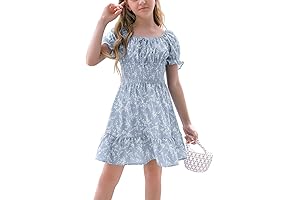 Goranbon Girls' Summer Floral Dress Kids 10-12