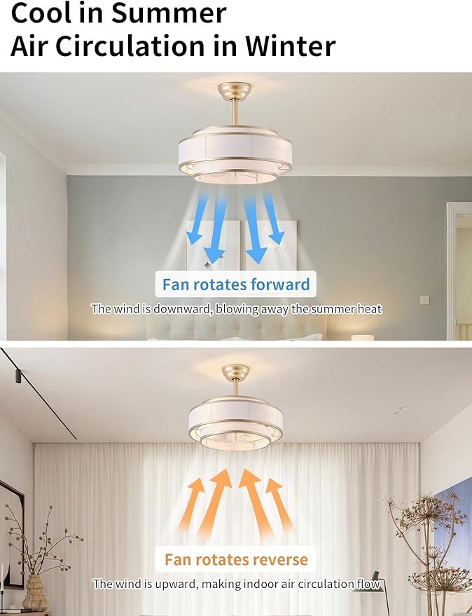 Ventilador de Techo 20" Con Luz y Control Remoto, 6 Velocida miniatura 5