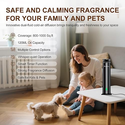 Miniatura 2 de Kit de iniciación de difusor de aroma sin agua, cobertura de 1000 pies cuadrados, adecuado para difusor de la serie hogar y hotel, incluye 5 aceites