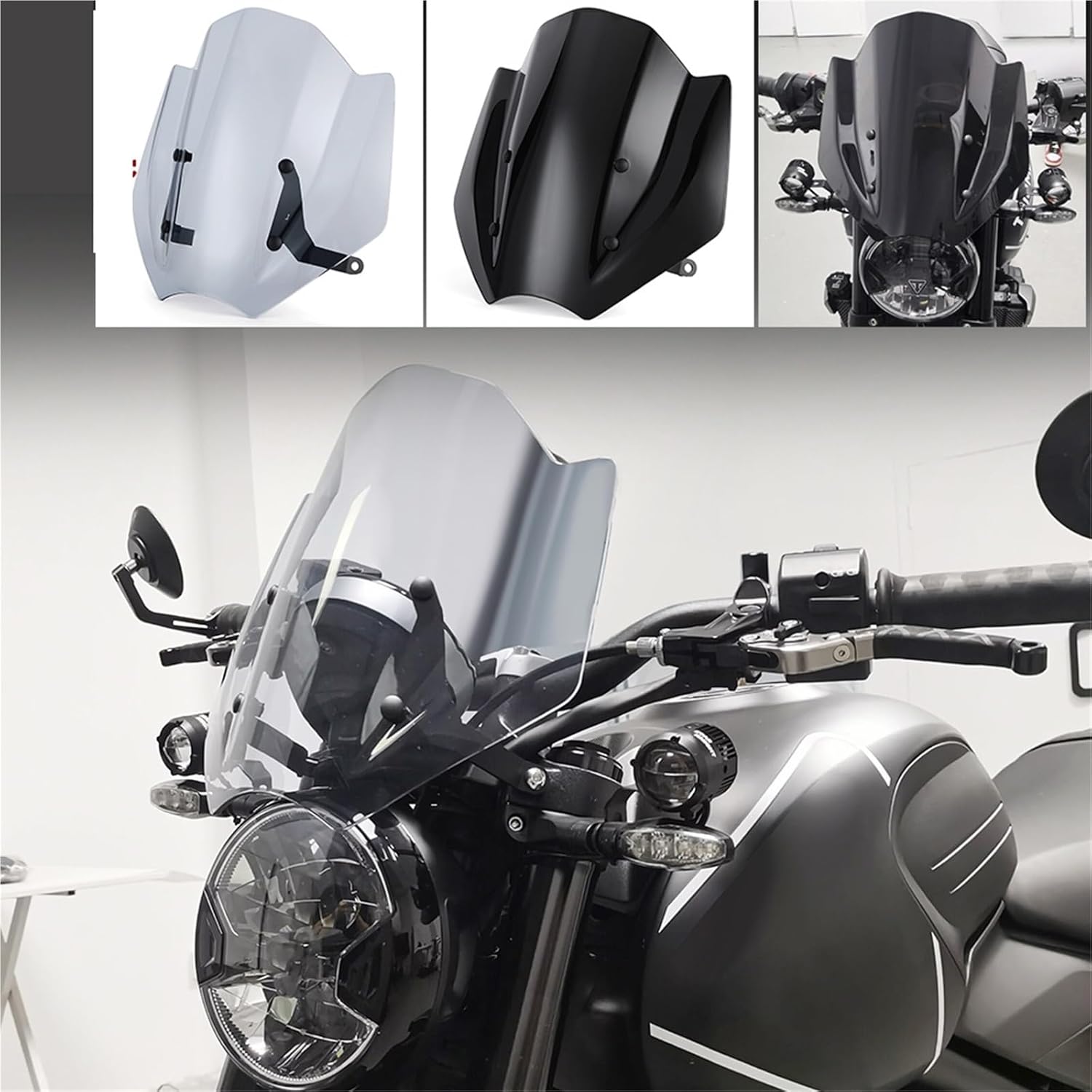 トライアンフ トライデント 660 2021 2022 対応バイク用フロントガラス(Gray)