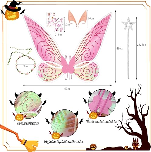 Vista 3 de Halloween Costume Fairy Wings Angel Wings for Women and Girls
