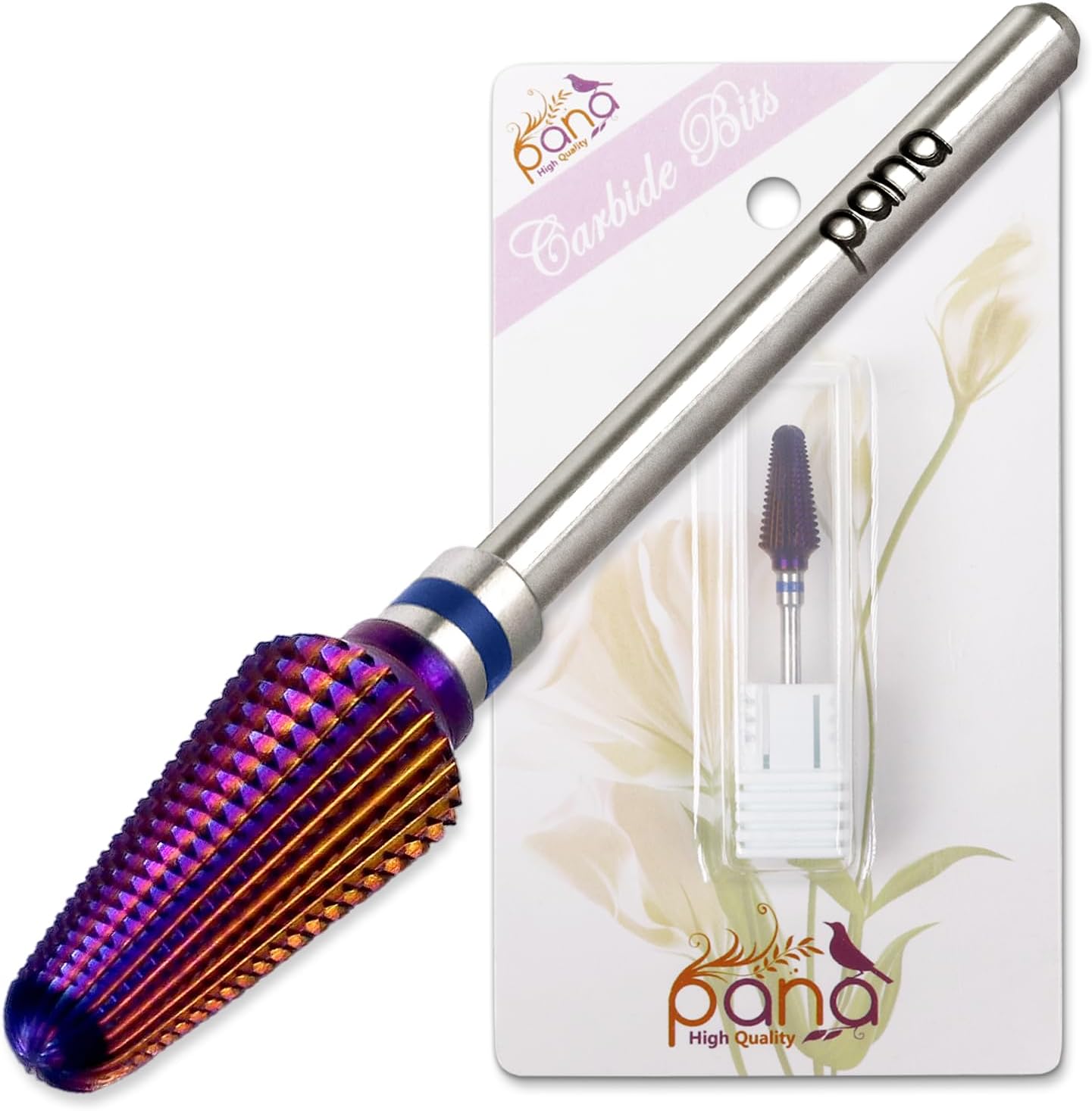panaUSA 3/32” Purple Tornado Nail Carbide Drill Bit - Fast Remove for Acrylic or Hard Gels Remover Professional Manicure Pedicure Rotary Tool- Medium