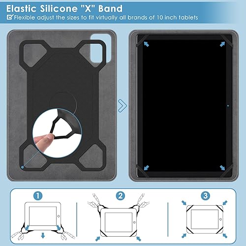 Miniatura 4 de DETUOSI Funda universal para tableta de 10 pulgadas, funda para tableta Android de 10.1 pulgadas, fundas para tabletas Android de 10.1 pulgadas,