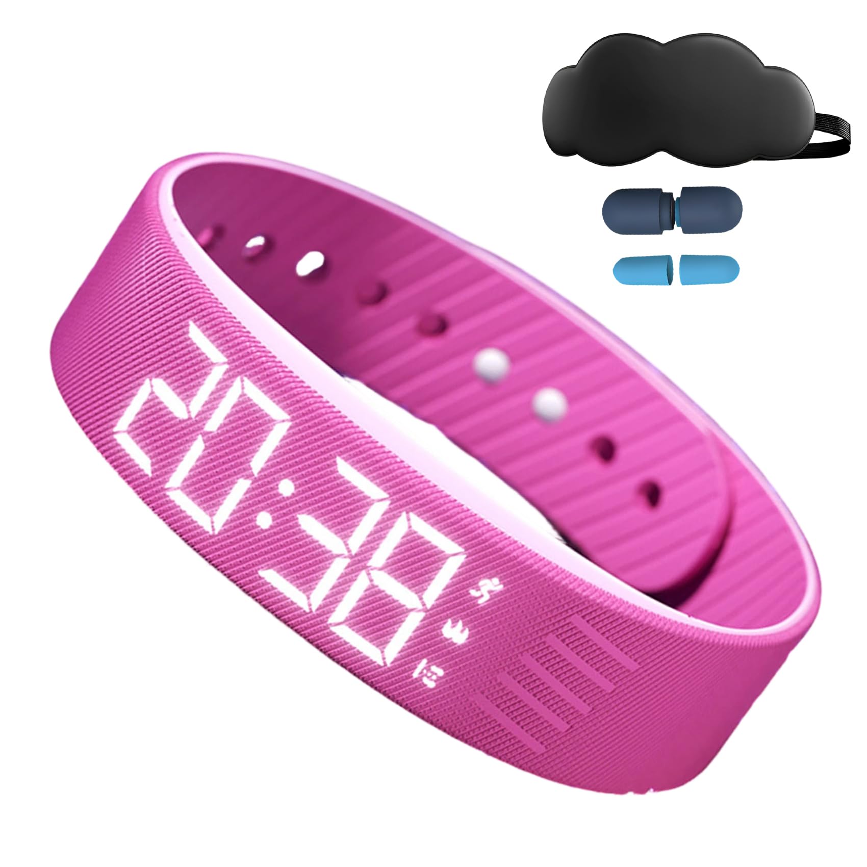 chenghuayu Onyx Vibration Alarm - 2026 New Silent Vibrating Wrist Watch, Wearable Alarm Clock, Sleep Wake Up Device, Rechargeable for Quiet Mornings, Couples, Students and Heavy Sleepers (Pink) — image 1