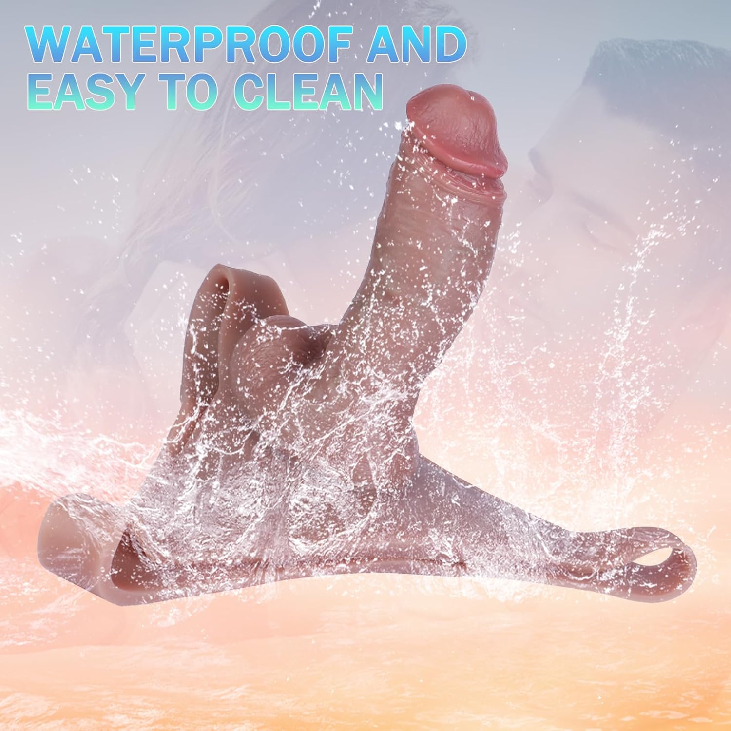 Hollow Strap On Dildo Harness,Realisitc Male Penis Sleeve Extender Cock Sleve Enlarger, Soft Silicone Wearable Dildo Panties Adult Sex Toys for Couples Men Women Lesbian