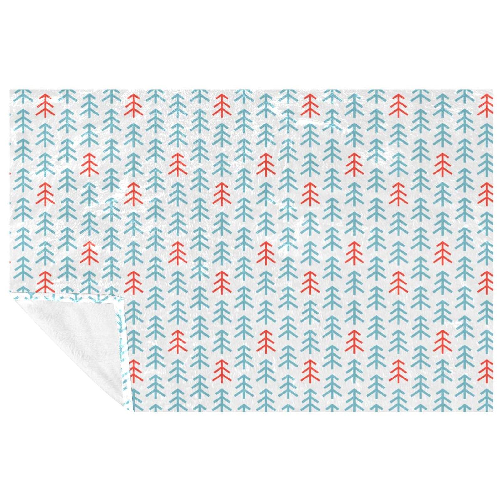 Couverture douce et chaude avec motif arbre de Noël plaid canapé 150x100 cm