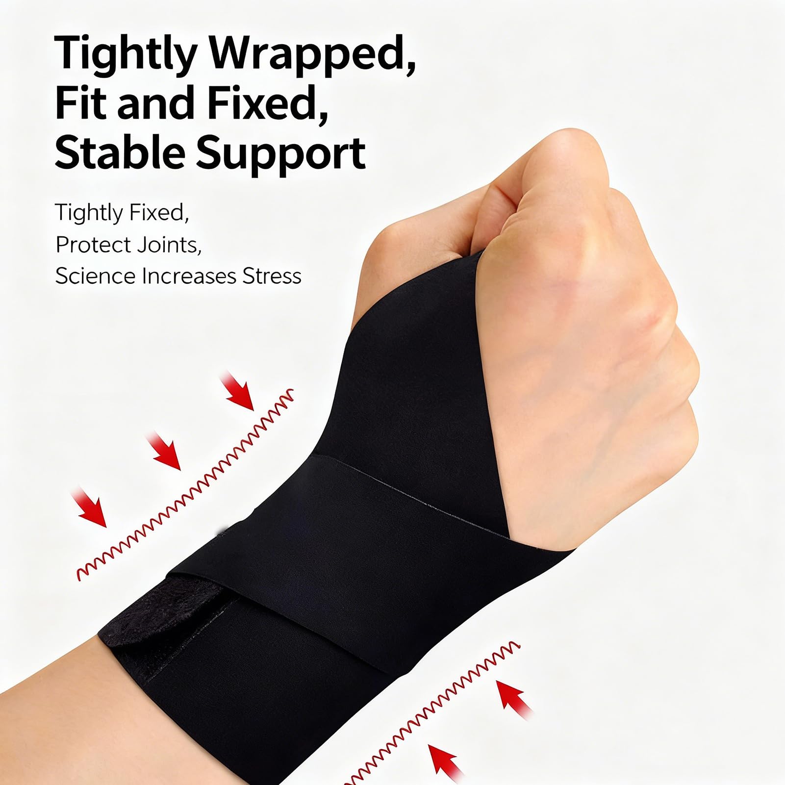 2PCS Tutore Polso Sottile, Polsiera Ortopedica Regolabile per Tendinite, Tutore per Tunnel Carpale Sinistro e Destro, Compressione Traspirante per Sport, Palestra, Computer, Dormire (Nero)