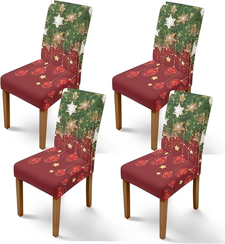 Miniatura 12 de Rnyleeg Fundas de silla de Navidad para sala de estar, diseño de muñeco de nieve azul, estampado de pájaros, fundas para sillas de comedor, 1 Muñeco