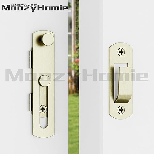 Miniatura 6 de Pestillos de puerta abatible de 4 pulgadas, pestillo de cerradura de puerta de granero abatible de 180 grados, pestillo deslizante de acero