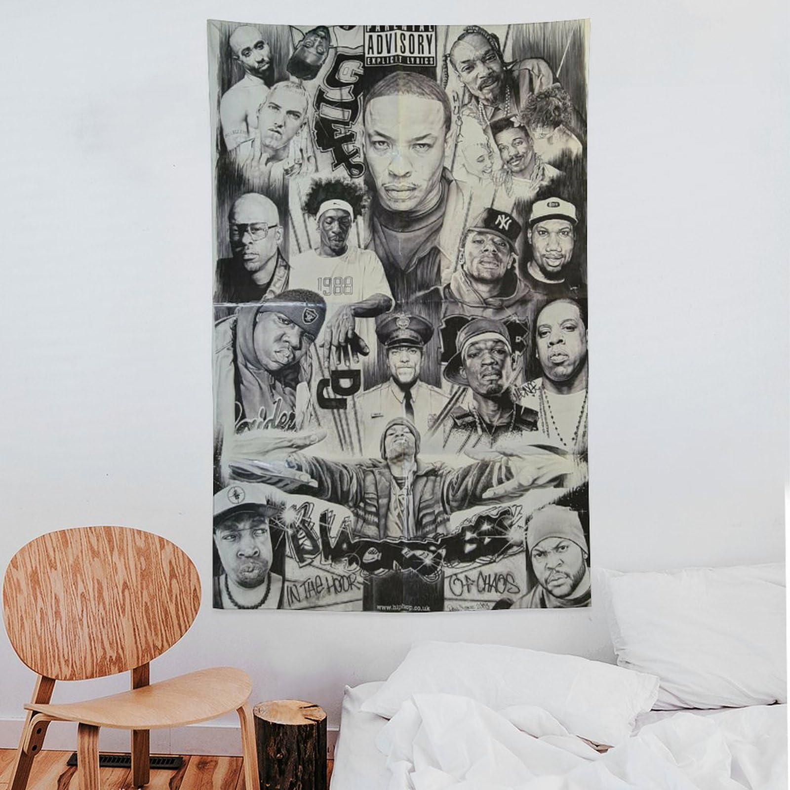 Poster da parete con cantante rap hip hop e stelle (7), decorazione da parete, decorazione moderna, 152,4 x 228,6 cm