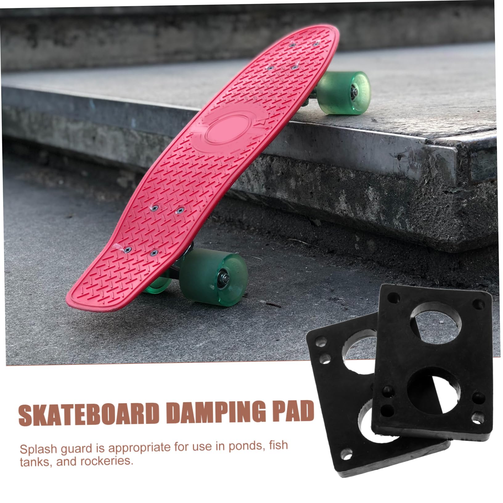 Mikikit 3sets Skateboard Riser Pads Angled Shockproof Pads for Skateboards Riser Spacers Pu Bushings for Stability 2pcs*3