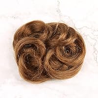 Vista 2 de Bella Hair - Rodete de extensión de cabello 100 % humano para banda elástica, extensión de cola de caballo ondeada, rizada o desordenada
