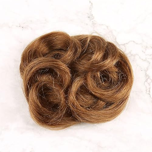 Miniatura 2 de Bella Hair - Rodete de extensión de cabello 100 % humano para banda elástica, extensión de cola de caballo ondeada, rizada o desordenada